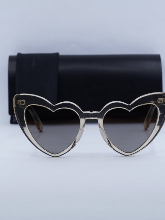 Saint Laurent SL181 LOU LOU 027 Heart Sunglasses - Transparent Nude / Copper